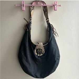 Kate Spade Black and Snake Print Hobo Bag